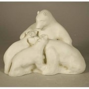 Polar Bear Family 11in. - Fiberglass Resin - Indoor/Outdoor Statue