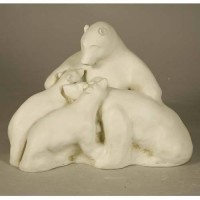 Polar Bear Family 11in. - Fiberglass Resin - Indoor/Outdoor Statue