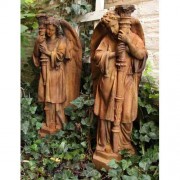 Majestic Angel Guard Set 27in. - Fiberglass Resin - Outdoor Statue