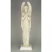 Somber Angel 40 Inch Lightweight Fiberglass Resin Indoor/Outdoor Statue/Sculpture