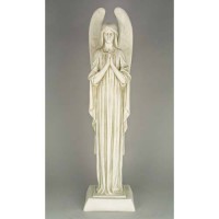 Somber Angel 40 Inch Lightweight Fiberglass Resin Indoor/Outdoor Statue/Sculpture