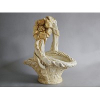 BASKET WITH BOW ON TOP Fiberglass Resin Indoor/Outdoor Statuary