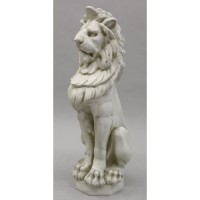Guardian Lion 31in. - Fiberglass Resin - Indoor/Outdoor Garden Statue