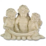 Three Cherub Birdfeeder Fiberglass Resin Indoor/Outdoor Garden Statue