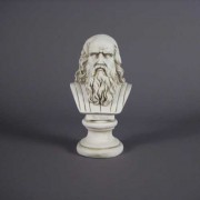 Da Vinci Bust - Large 12in. - Fiberglass Resin - Indoor/Outdoor Statue