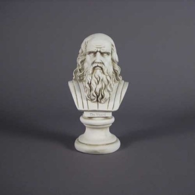 Da Vinci Bust - Large 12in. - Fiberglass - Indoor/Outdoor Statue -  - F7278