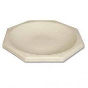 Octagonal Ground Birdbath Top Replacement 18in. - Fiberglass Resin - Outdoor Statue