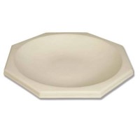 Octagonal Ground Birdbath Top Replacement 18in. - Fiberglass Resin - Outdoor Statue
