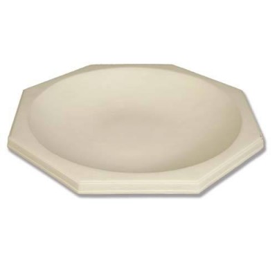 Octagonal Ground Birdbath 18in. - Fiberglass Resin - Outdoor Statue -  - F8420