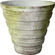 Banded Ezio Pot 24 X25 Fiber Stone Indoor/Outdoor Garden Statue