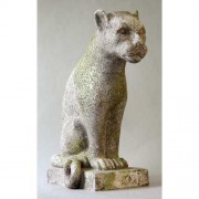 Sitting Panther 22in. Fiberglass Resin Indoor/Outdoor Garden
