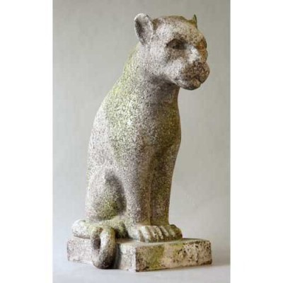 Sitting Panther 22in. Fiberglass Indoor/Outdoor Garden -  - F8554