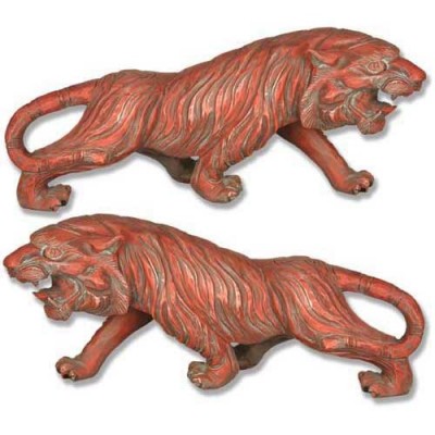 Roaring Tiger s Left & Right - Fiberglass Resin - Outdoor Statue -  - FDS468S