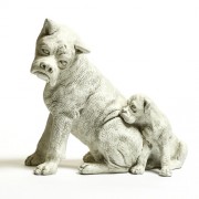 Boxer Dog for Frontdoor / Porch Steps And Pup Fiberglass Resin Indoor/Outdoor Garden