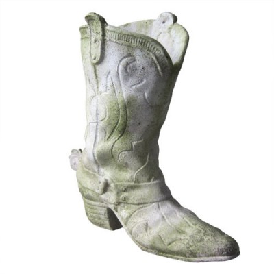 Cowboy Boot Small 9in. High - Fiber Stone Resin - Outdoor Statue -  - FS8878