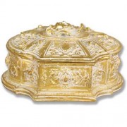 Jewelry Case 6.0w 7.0d 4.0in. H, Fiberglass Resin Golden Highlights
