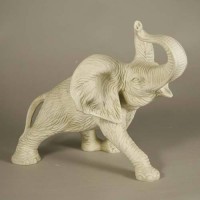 Wild Elephant 14in. - Fiberglass Resin - Indoor/Outdoor Garden Statue