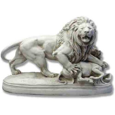 Lion w/Lamb 28in. Wide - Fiberglass - Indoor/Outdoor Statue -  - F68280