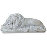 Sleeping Lion 31in. Fiberglass Resin Indoor/Outdoor Garden