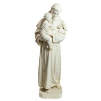 St. Anthony & Child 67in. High Lightweight Fiberglass Resin Indoor/Outdoor Garden