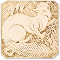 Crouching Fox Relief Fiberglass Resin Indoor/Outdoor Garden Statue