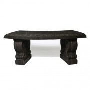 Curved Short Scroll Bench 17in. 42 W Fiberglass Resin Indoor/Outdoor Statue