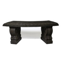 Curved Short Scroll Bench 17in. 42 W Fiberglass Resin Indoor/Outdoor Statue