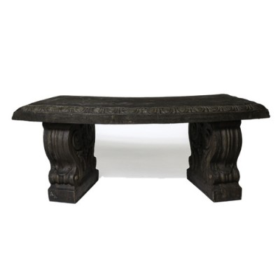Curved Short Bench 17in. 42 W Fiber Stone Resin Indoor/Outdoor Statue - - FS7565 Curved Short Bench 17in. 42 W Fiber Stone Resin Indoor/Outdoor Statue - - FS7565