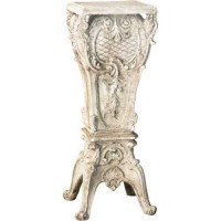 French Pedestal 30in. Lightweight Fiberglass Resin Indoor/Outdoor Garden