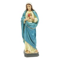 Mary's Sacred Heart 21.5 Lightweight Fiberglass Resin Indoor/Outdoor Church Statuary