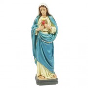 Mary's Sacred Heart 21.5 Fiber Stone Indoor/Outdoor Church Statuary