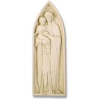 Mother & Child Pointed Arch Lightweight Fiberglass Resin Indoor/Outdoor Statue