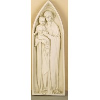 Mother & Child Pointed Arch - Lightweight Fiberglass Resin Indoor/Outdoor Church Statuary