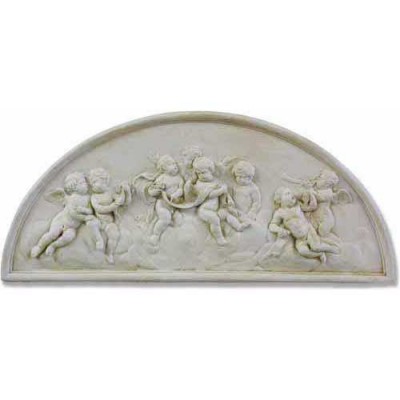Cherubs Lunette 21in. Fiberglass Indoor/Outdoor Garden Statuary -  - F68856