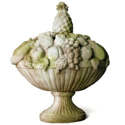 Tropical Basket - Fiber Stone Resin - Indoor/Outdoor Statue/Sculpture -  - FS8829