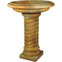 Twisted Birdbath 30in. - Fiberglass Resin - Indoor/Outdoor Statue