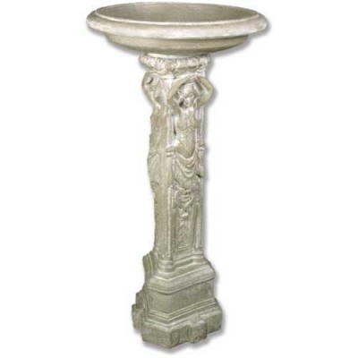 Lowe Caryatid Birdbath 48in. Fiber Stone Resin Indoor/Outdoor Statue -  - FS7921