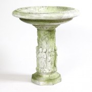 Musical Cherubs Birdbath 28in. Fiberglass Resin In/Outdoor Statue