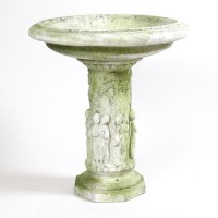Musical Cherubs Birdbath 28in. Fiberglass Resin In/Outdoor Statue