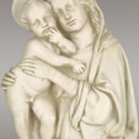 Madonna & Child Silhouete 18in. - Lightweight Fiberglass Resin - Outdoor Statue