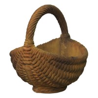 Flower Picking Basket Fiberglass Resin Indoor/Outdoor Statuary