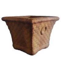 Square Basket Planter Garden / Patio  w/Rings Fiberglass Resin Indoor/Outdoor
