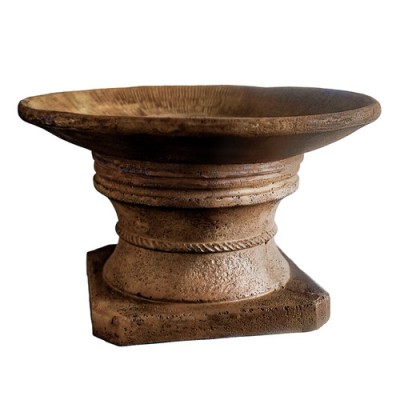 Rustic Birdbath Fiber Stone Resin Indoor/Outdoor Statue/Sculpture -  - FS9152