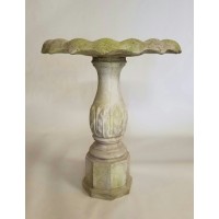 Ellen Acanthus Birdbath Fiber Stone Indoor/Outdoor Garden Statue