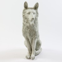 German Shepherd Sitting for Front Porch / Doorsteps 30in. High - Fiberglass Resin - Statue