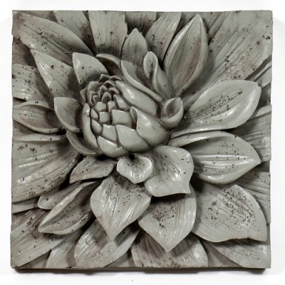 Dahlia Plaque Fiber Stone Resin Indoor/Outdoor Garden Statue/Sculpture -  - FS8741