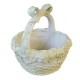 Ribbon Basket 12in. High Fiber Stone Resin Indoor/Outdoor Statue -  - FS9690