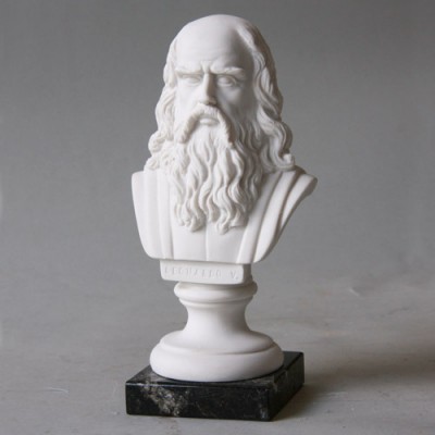 Bust Of Leonardo Da Vinci 7 Carrara Marble Garden Statuary - - 220829 Bust Of Leonardo Da Vinci 7 Carrara Marble Garden Statuary - - 220829