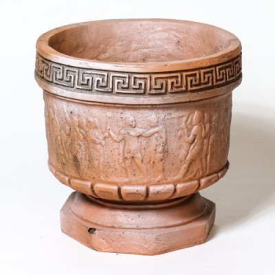 Greek Relief Pot - Fiber Stone Resin - Indoor/Outdoor Garden Statue - - FS60265 Greek Relief Pot - Fiber Stone Resin - Indoor/Outdoor Garden Statue - - FS60265