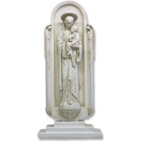 Blessed Virgin In Shrine Base Lightweight Fiberglass Resin Indoor/Outdoor Church Statuary
